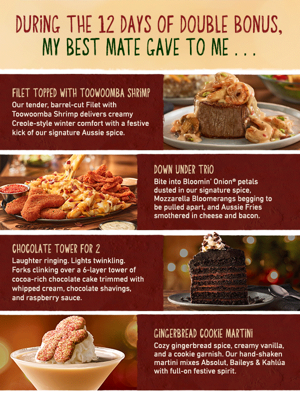 During the 12 Days of Double Bonus, My Best Mate Gave To Me...