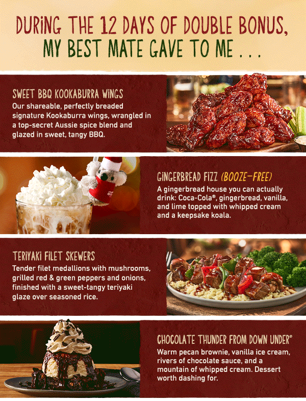 During the 12 Days of Double Bonus, My Best Mate Gave To Me...