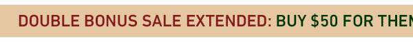 Double Bonus Sale Extended: Buy $50 For Them, Get TWo $10 Bonus Cards. Ends 12/27